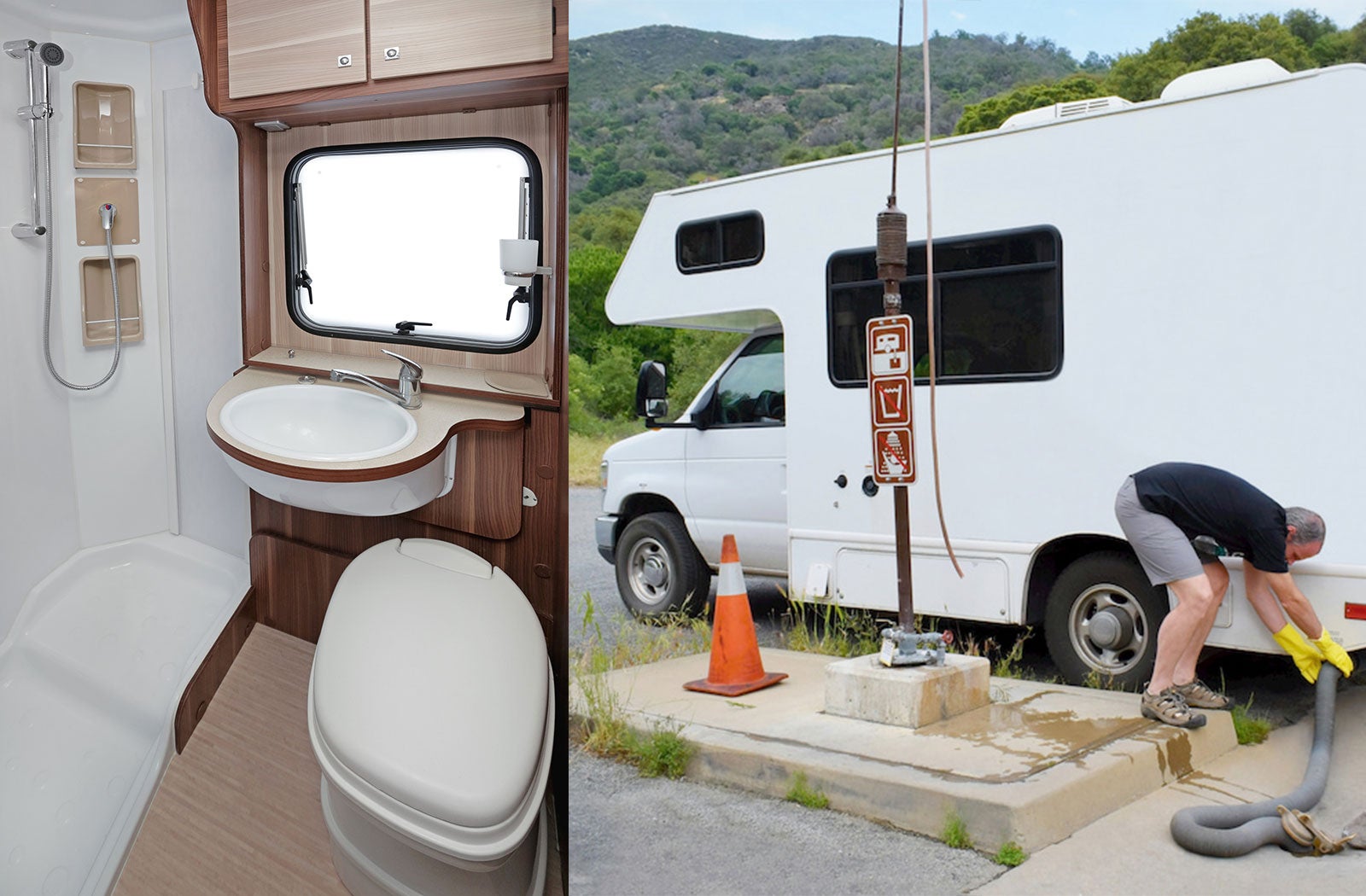 Portable RV/camper toilet and holding tank setup in Elk River, Minnesota